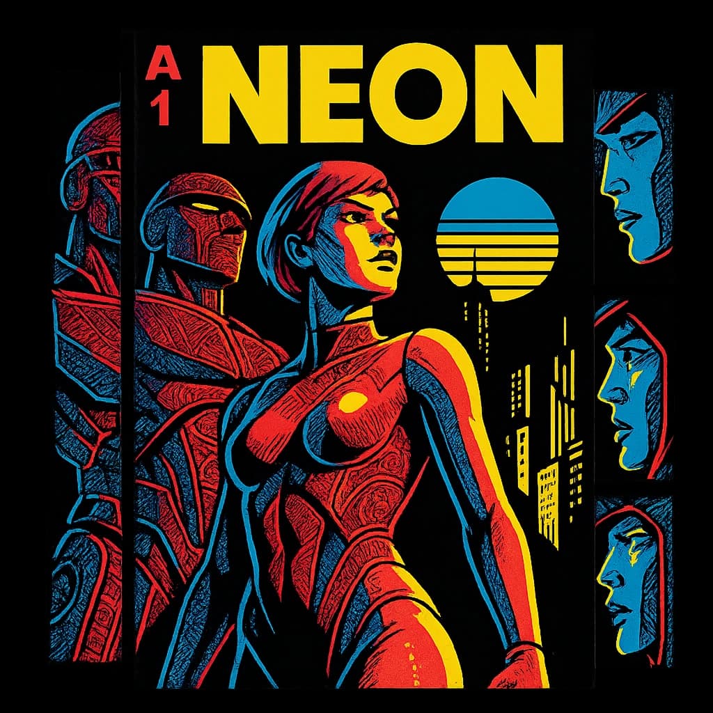 Neon Woman Superhero Comic